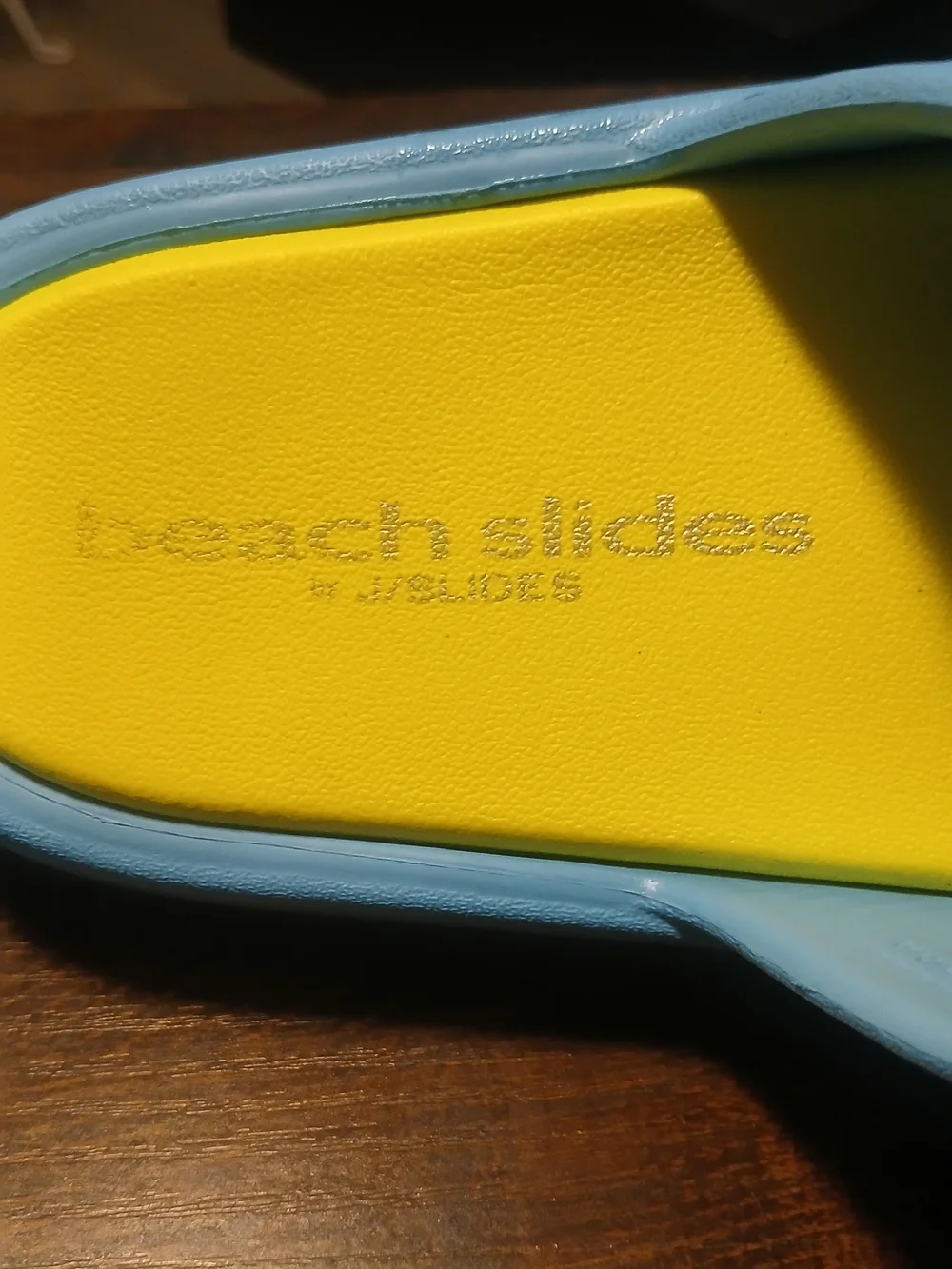 J Slides Kids Light Blue and Yellow Slide Sandals